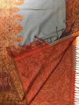 A 19th century Indian Kashmir style shawl 318cm x 158cm NB. Please see update in condition report.