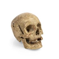 An antique Human skull articulated for medical use.