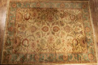 Ziegler style wool carpet Indian, with foliate designs and a pale blue border, 374cm x 274cm With