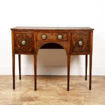 Mahogany bow-fronted sideboard Late 18th/early 19th Century, with crossbanded inlay, fitted with