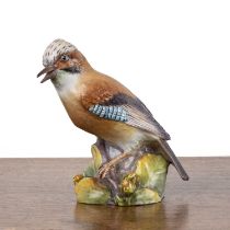 Royal Worcester porcelain model of a Jay in glazed finish, marked to the hollow interior, 16cm