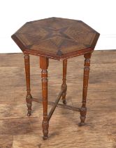 New Zealand native timber inlaid table 19th Century, in the manner of Anton Seuffert, the