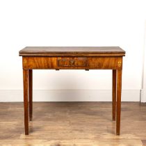 Mahogany tea table Late 18th/early 19th Century, with single small frieze drawer, with floral
