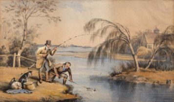 Samuel Alken (1756-1815) 'The catch', aquatint, 23cm x 39cm and one other by the same artist 'Fly