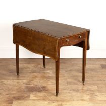 Mahogany pembroke table George III, with crossbanded serpentine top, fitted with a single drawer,