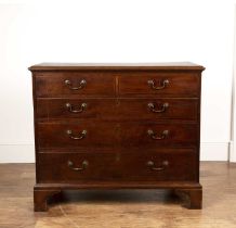 Mahogany chest of drawers 18th Century, with two short over three long graduated drawers, with brass