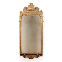 In the manner of John Belchier (1699-1753) parcel-gilt mirror, two mirror plates, both with bevelled