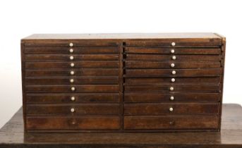 Set of Victorian collectors drawers and contents with turned bone handles, to include: a