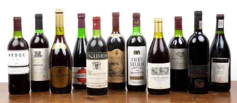 Collection of red wine to include a 75cl bottle of Esckimon, Minervois, a 75cl bottle of Le Plat D'