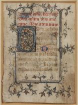 Illuminated book of hours possibly 13th Century, School of Paris, on vellum, 9cm x 7cm At present,