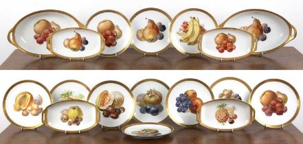 Thomas Bavaria part dinner or fruit service with transfer printed fruit decoration and gilded