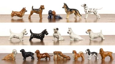 Collection of 17 Royal Worcester dogs to include: Spaniels, Bull terriers, Dalmatians, Alsatians,