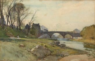 Tom Scott (1859-1957) 'Brig 'o' Blair, Scottish Highlands', watercolour, signed and dated 1888 lower