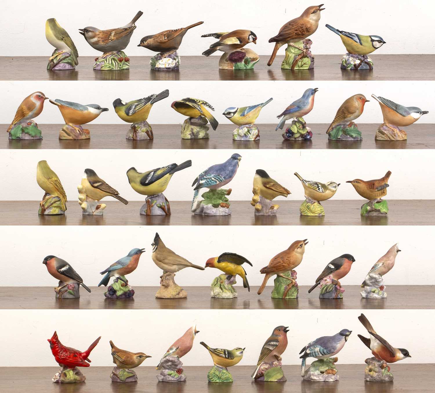 Collection of thirty four Royal Worcester birds in matt glaze finish, to include: red cardinal, - Image 2 of 3