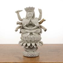 Blanc de Chine figure of Guanyin (Avalokiteshvara), Bodhisattava of Compassion Chinese, with ten