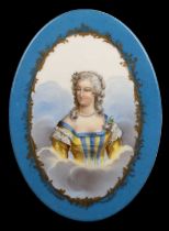 Sevres style porcelain portrait plaque probably depicting Marie-Antoinette, Queen of France 1755-