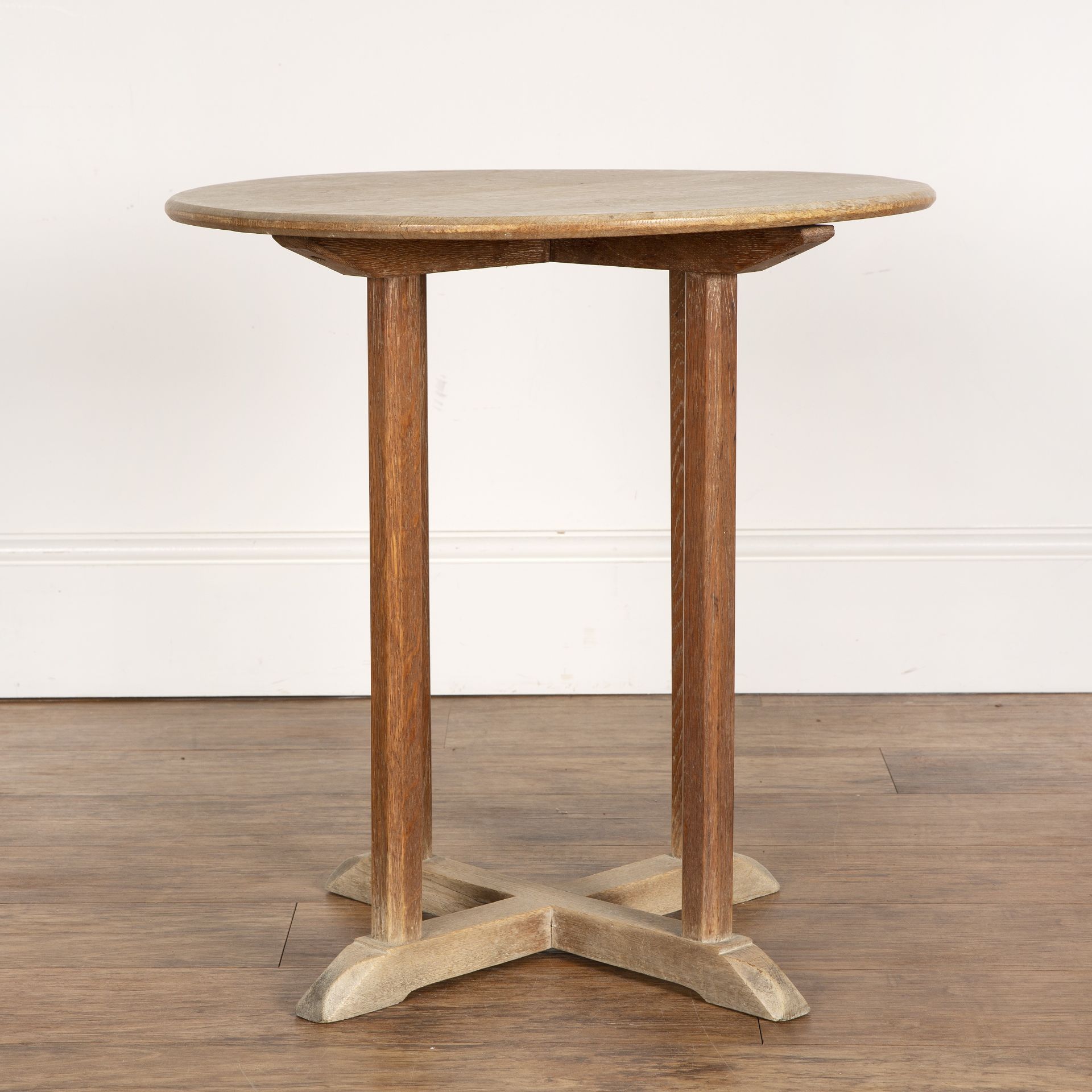 Heals limed oak, occasional or side table, with circular top, unmarked, 57cm wide x 58cm high - Image 2 of 5