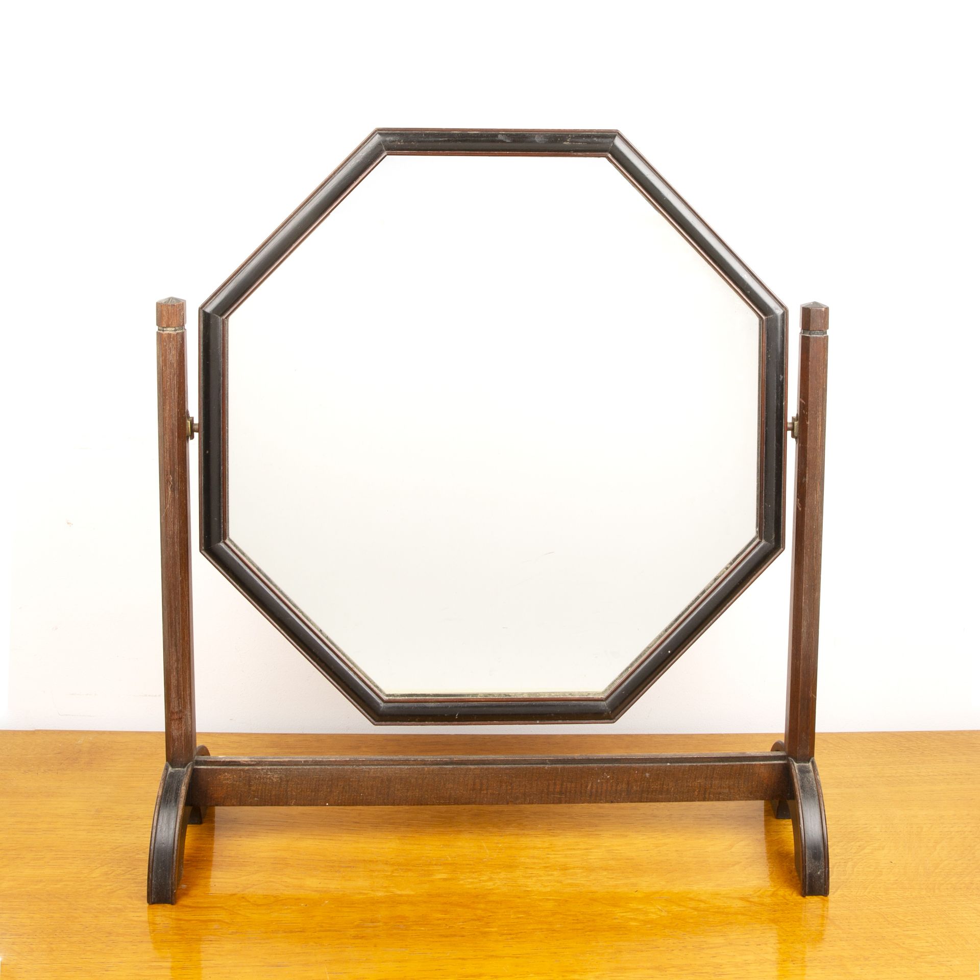 Attributed to Heals oak, octagonal dressing table mirror, possibly from the '786' bedroom suite,