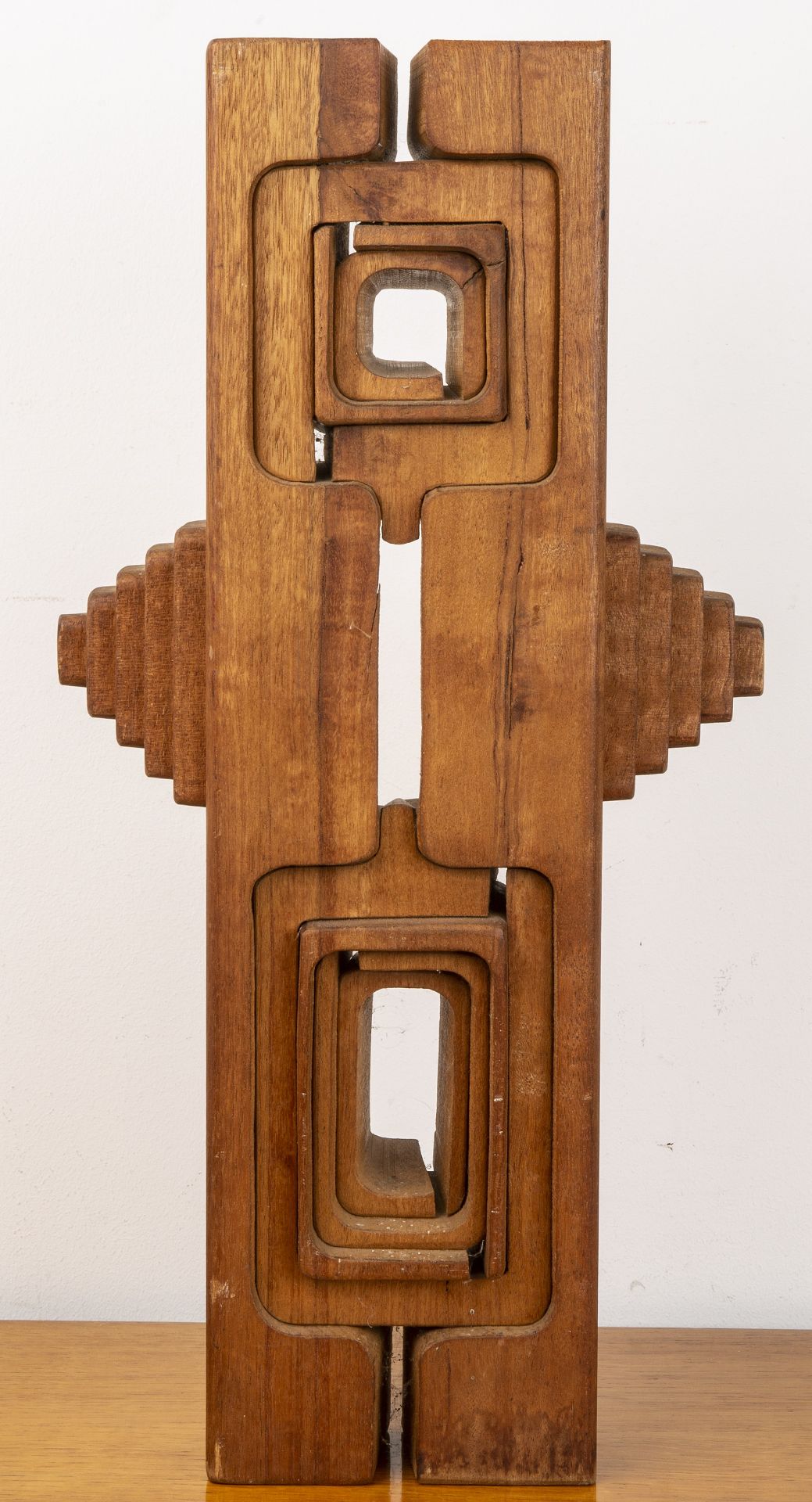 Brian Willsher (1930-2010) 'Untitled', carved wooden sculpture, faintly signed to the base, 53.3cm - Image 4 of 5
