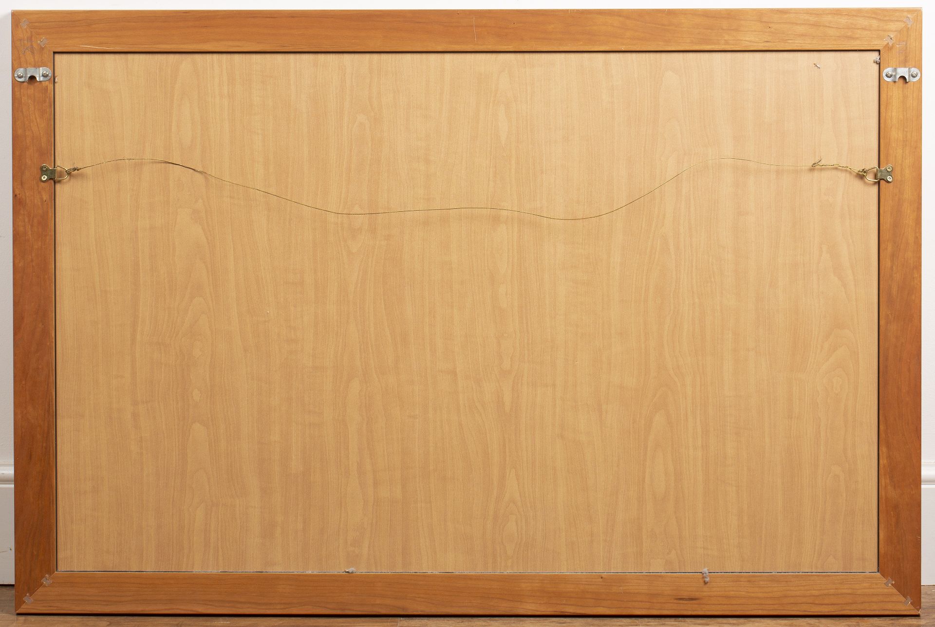 In the manner of Gordon Russell Workshops of Broadway wooden framed mirror, unmarked, 120.5cm wide x - Image 2 of 2