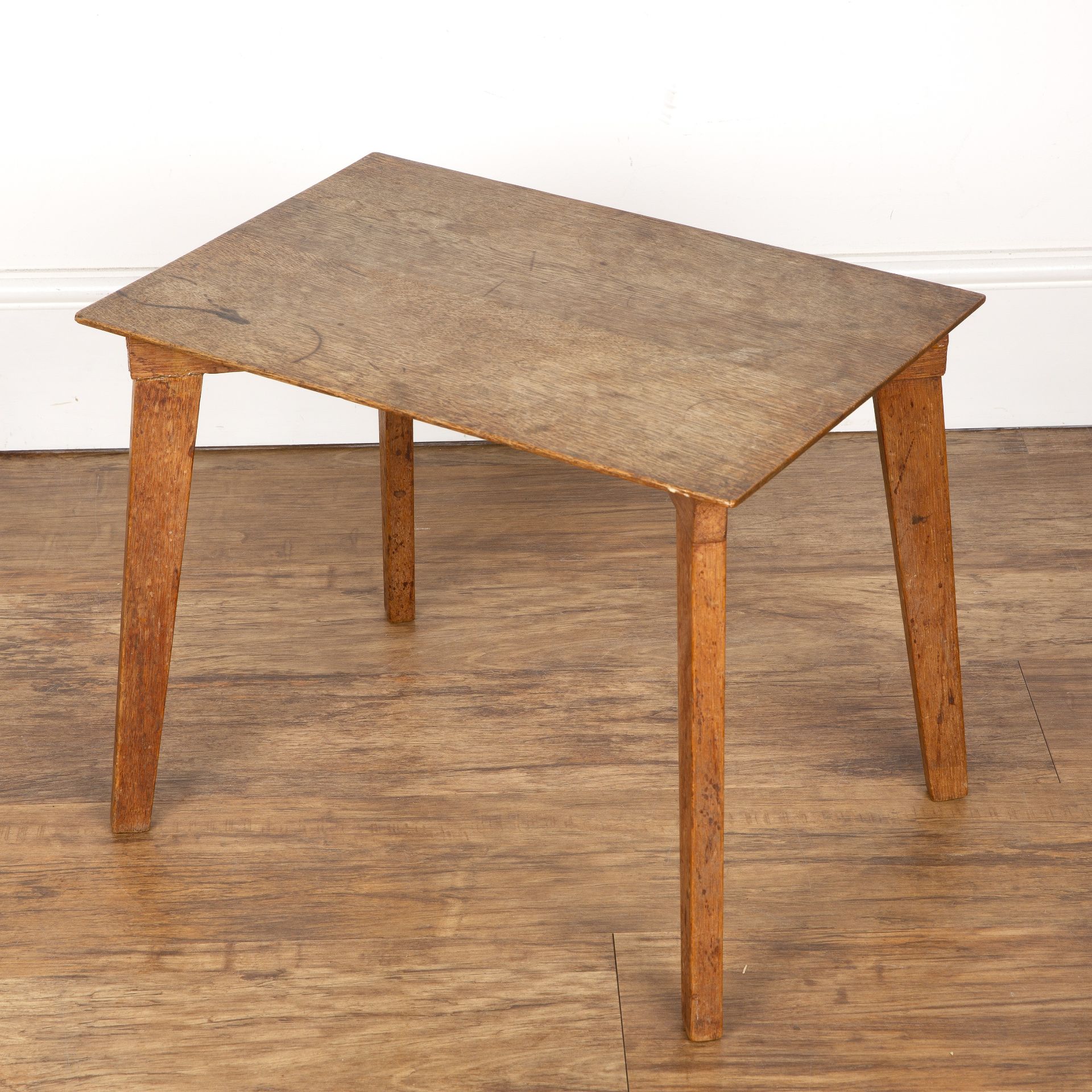 Cotswold School oak, occasional table with rectangular top, standing on tapering legs, 51cm wide x - Image 3 of 3
