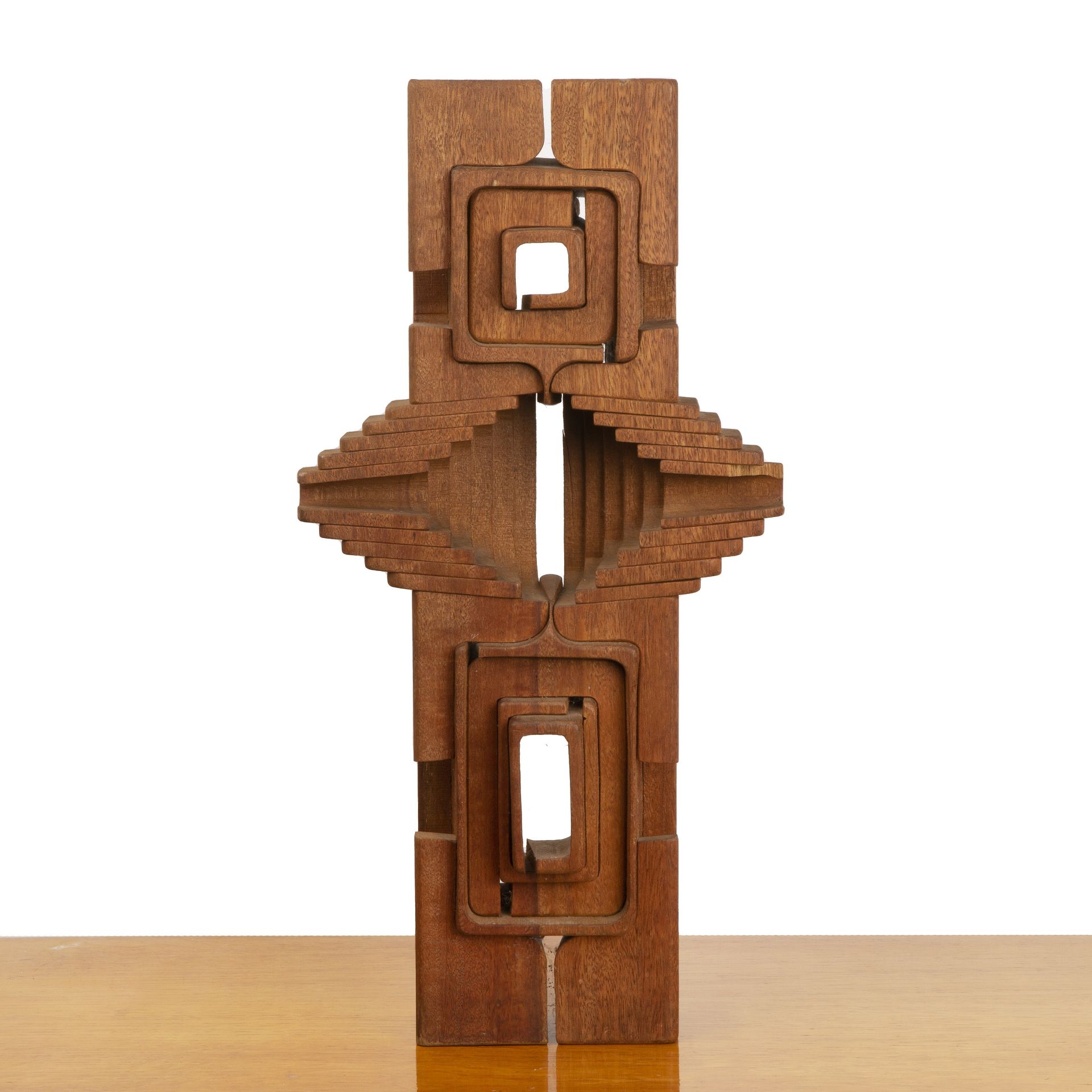Brian Willsher (1930-2010) 'Untitled', carved wooden sculpture, faintly signed to the base, 53.3cm - Image 2 of 5