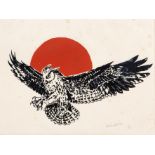Brian Wilson (Contemporary) 'Eagle owl', linocut, numbered 2/10, signed lower right in pencil,