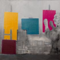 Daniel Coombs (b.1971) 'The Grey Mirror', oil on canvas,1995, 183cm x 183cm Provenance: TI Group Art
