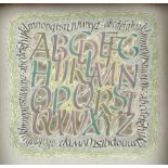 Sam Somerville (20th Century) 'Alphabet calligraphy', signed and dated 1984 in pencil to the