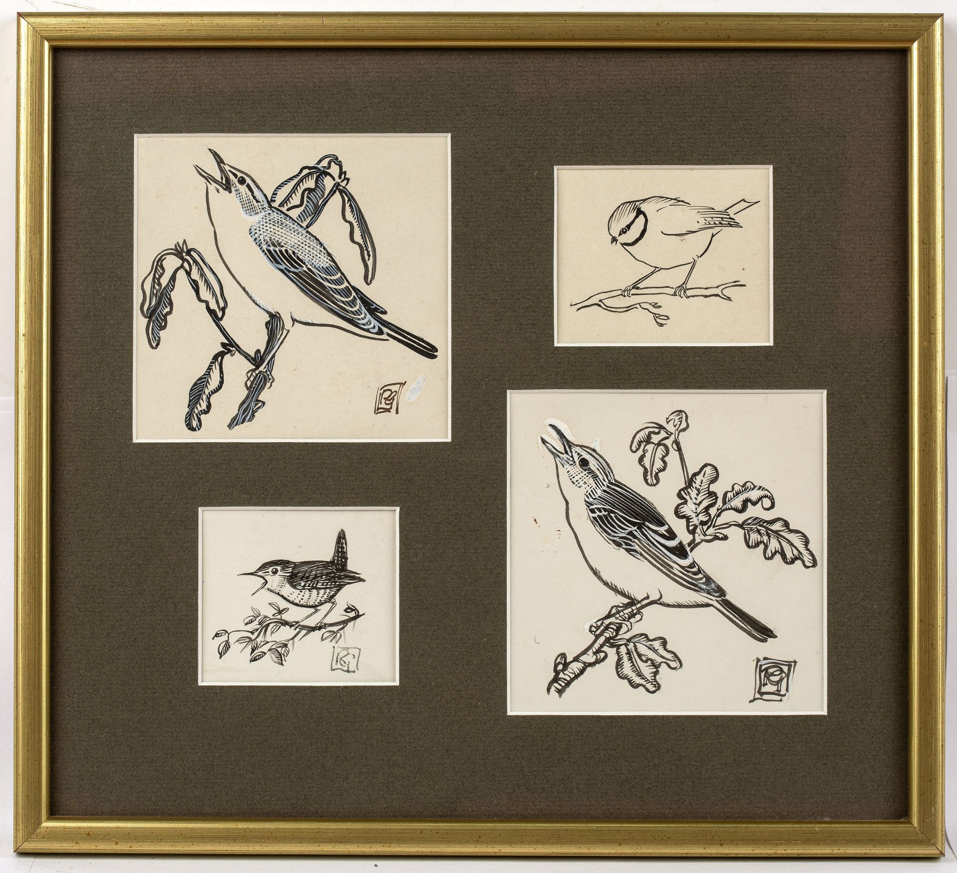 Reginald William 'Reg' Gammon (1894-1997) 'Studies of birds for Christmas greetings cards', pen - Image 2 of 3