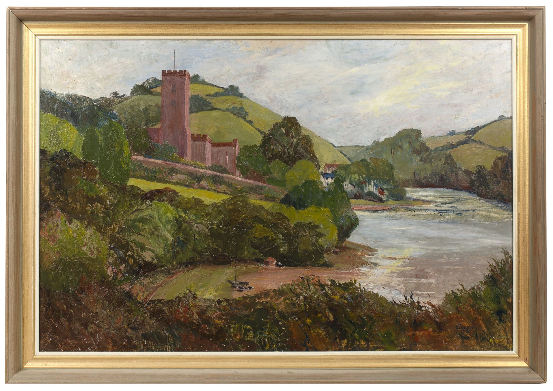 Olive Collett (20th Century School) 'View in Devon', oil on panel, signed and dated 1965 lower - Bild 2 aus 3