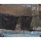 A Richards (20th Century School) 'Coastal scene', oil laid on board, signed and dated 1984 in pencil