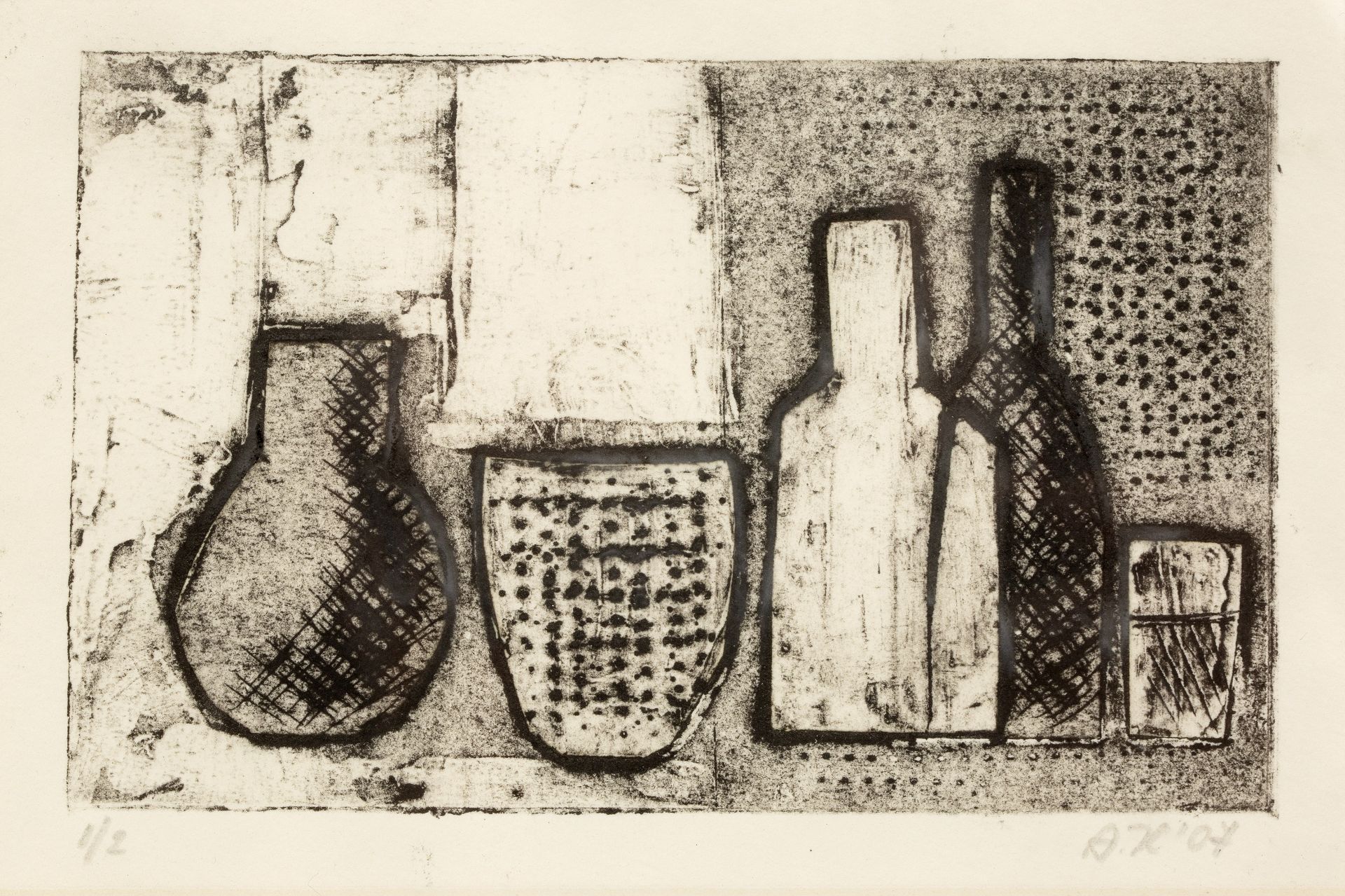 Annette H**** (Contemporary) 'Christmas 2007', etching, numbered 1/2, signed in pencil lower