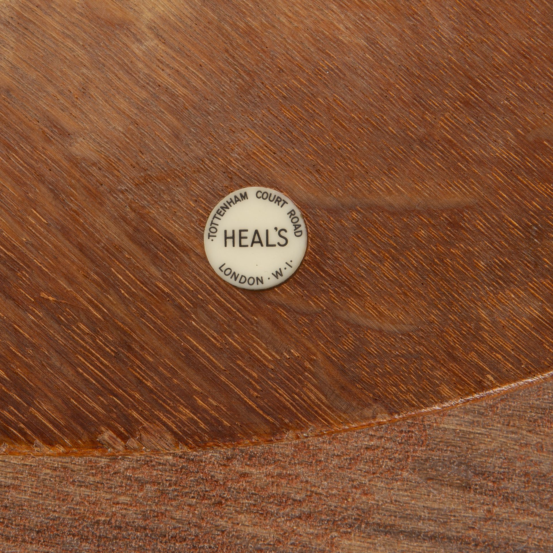 Heals oak, circular occasional table, with double cross-over stretchers, bears label to the - Image 6 of 6
