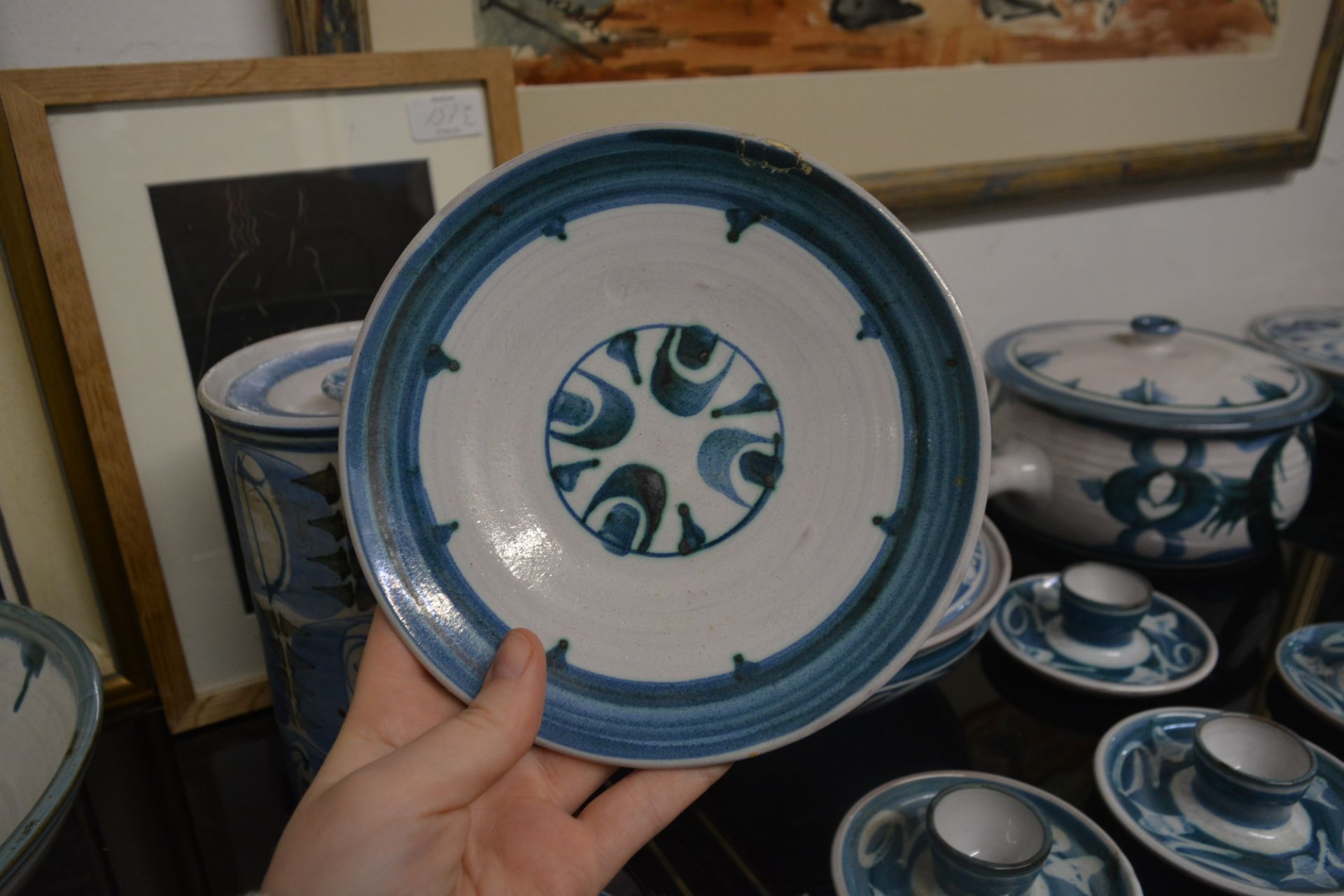 Alan Caiger-Smith (1930-2020) at Aldermaston Pottery tin-glazed earthenware dinner service, to - Image 15 of 21