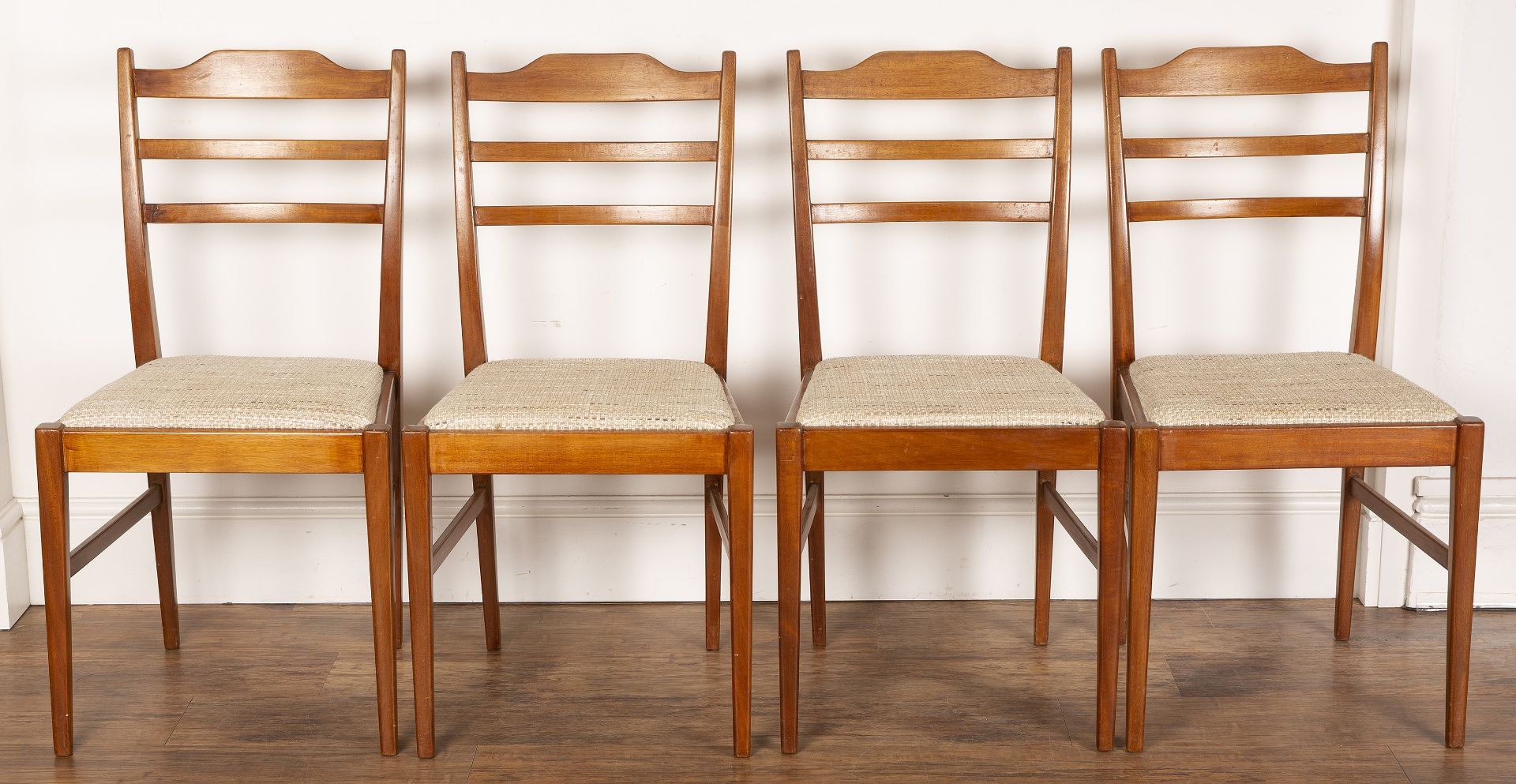 Gordon Russell of Broadway teak dining table and set of four chairs, the table with an applied label - Image 6 of 7