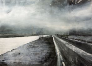 20th/21st Century School 'Untitled: Frosty landscape', oil on canvas, unsigned, 119cm x 167.5cm