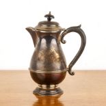 Queen Elizabeth II silver coffee pot with ebonised handle and finial, bearing marks for Henry
