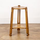 In the manner of Liberty & Co Arts and Crafts, small table or stand, on tapering legs, unmarked,