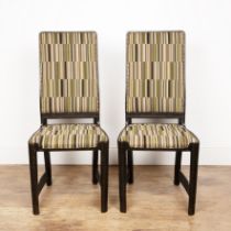 Secessionist style pair of high back chairs, circa 1910, unmarked, 109cm high approx overall (2)