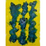 William Gear (1955-1997) 'Untitled yellow, green and blue', mixed media, signed and dated 1988 lower