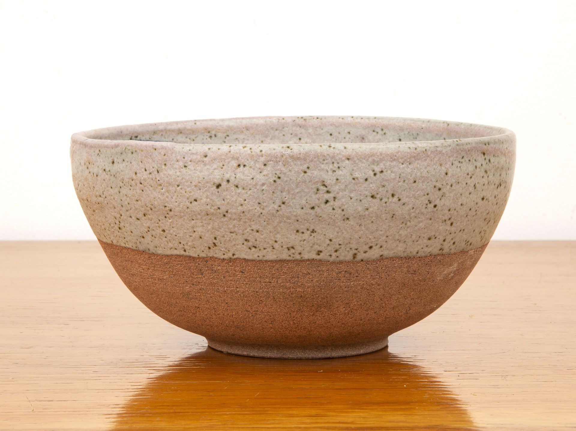 20th Century Japanese School studio pottery bowl, with glazed top decorated with blue brushed glaze, - Image 2 of 4