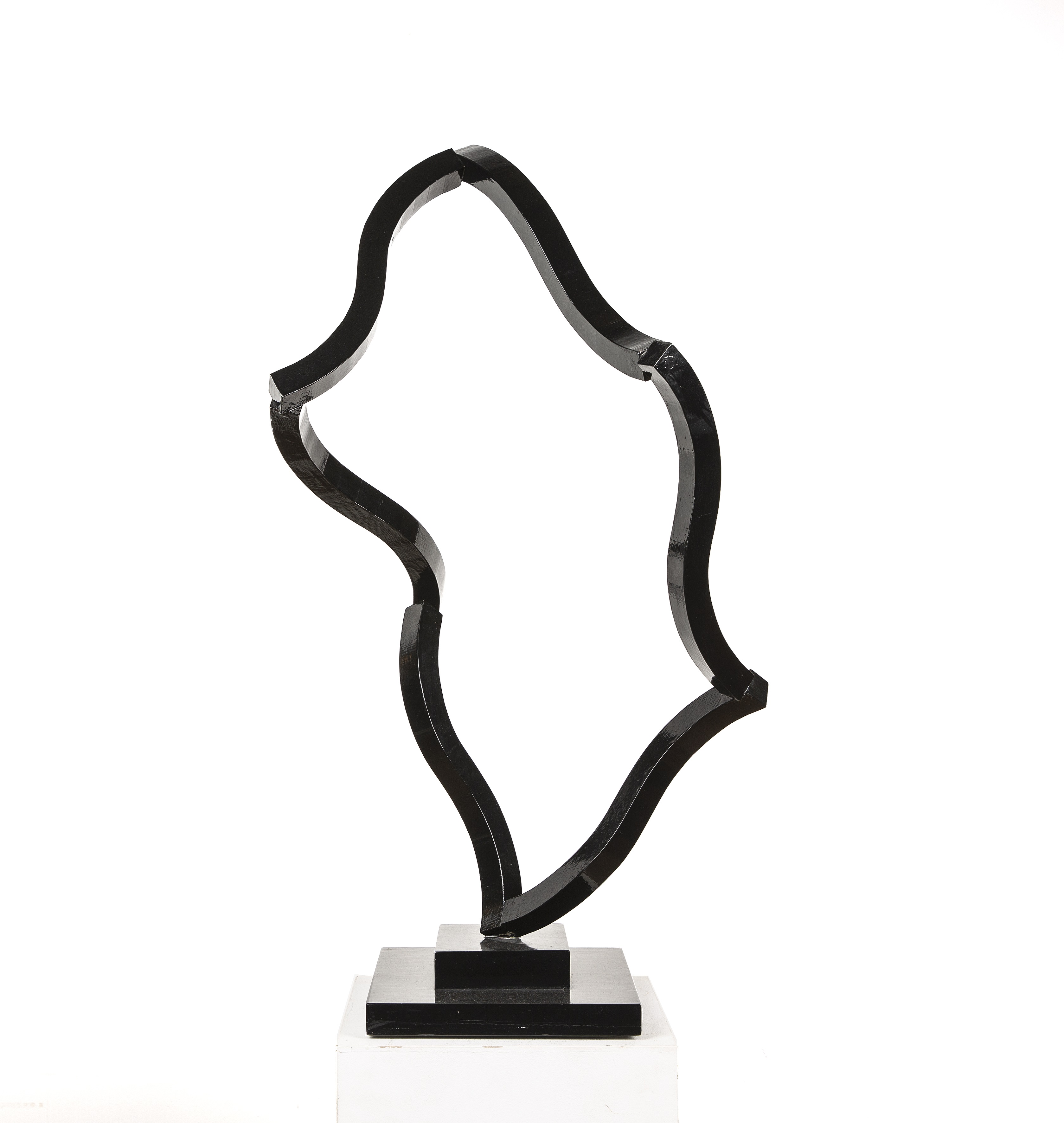 David Sawyer (20th Century) 'Silhouette', painted wooden abstract sculpture, 96cm high x 49cm