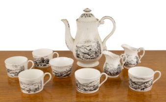 Judith da Fano (1919–2000) Victorian style tea set, with handpainted decoration of various