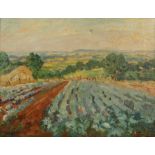 E Wellington (20th Century English School) 'Shotover landscape', oil on canvas, signed lower left,