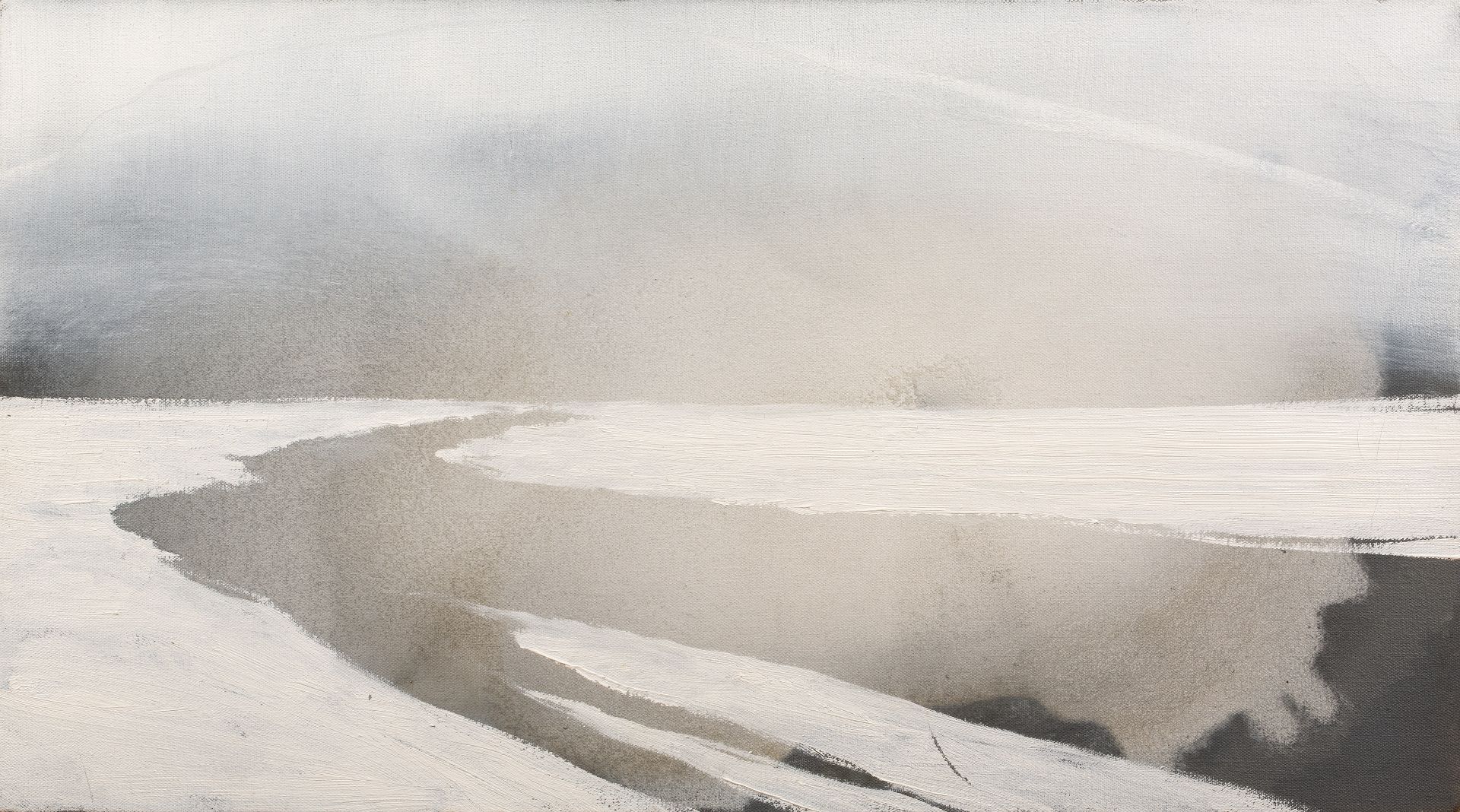 20th/21st Century School 'Untitled: Polar Landscape', oil on canvas, unsigned, 28.5cm x 51cm At