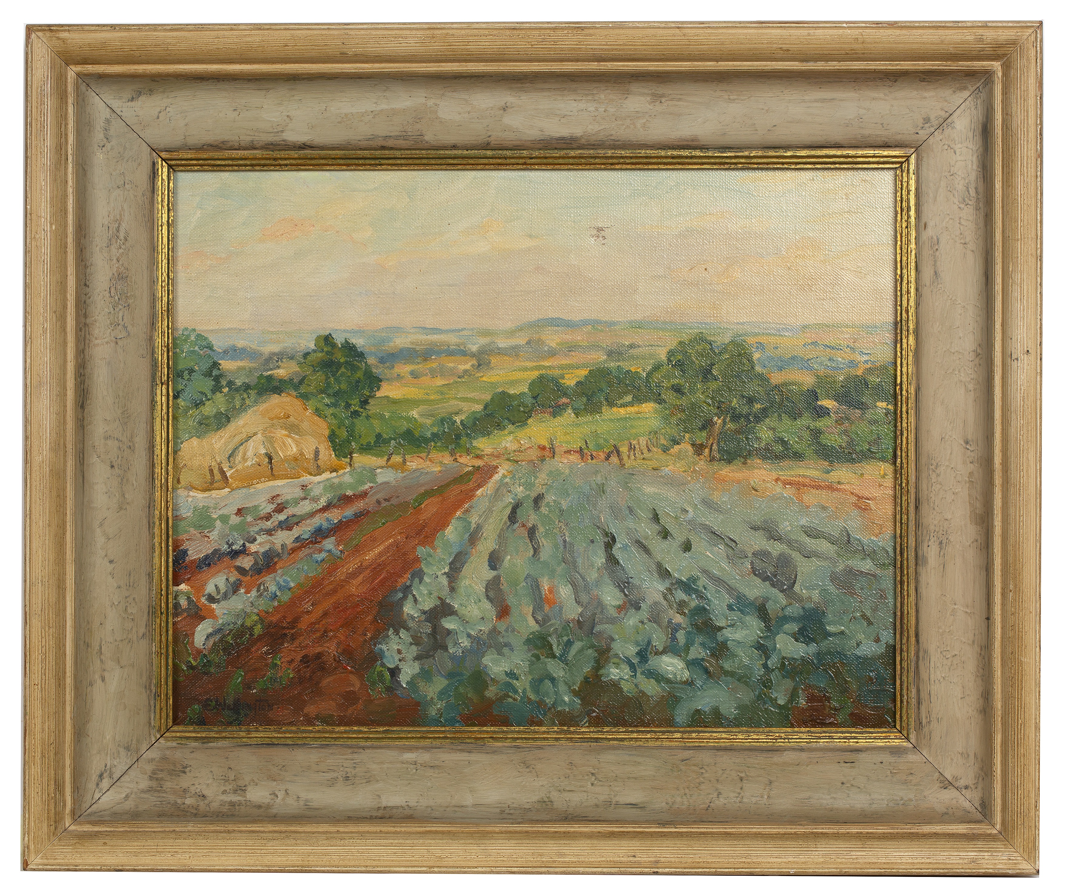 E Wellington (20th Century English School) 'Shotover landscape', oil on canvas, signed lower left, - Image 2 of 3