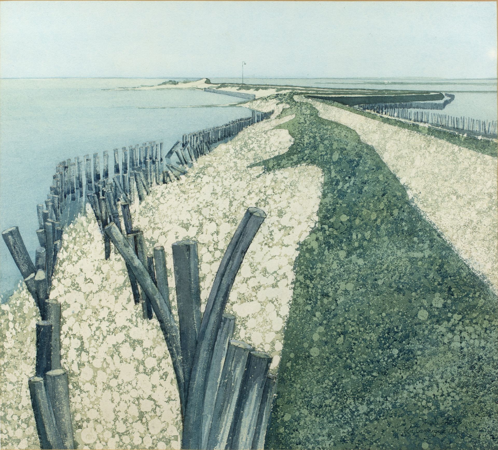 Philip Greenwood (b.1943) 'La Camargue I', watercolour, titled lower right, unsigned, 46cm x 50cm