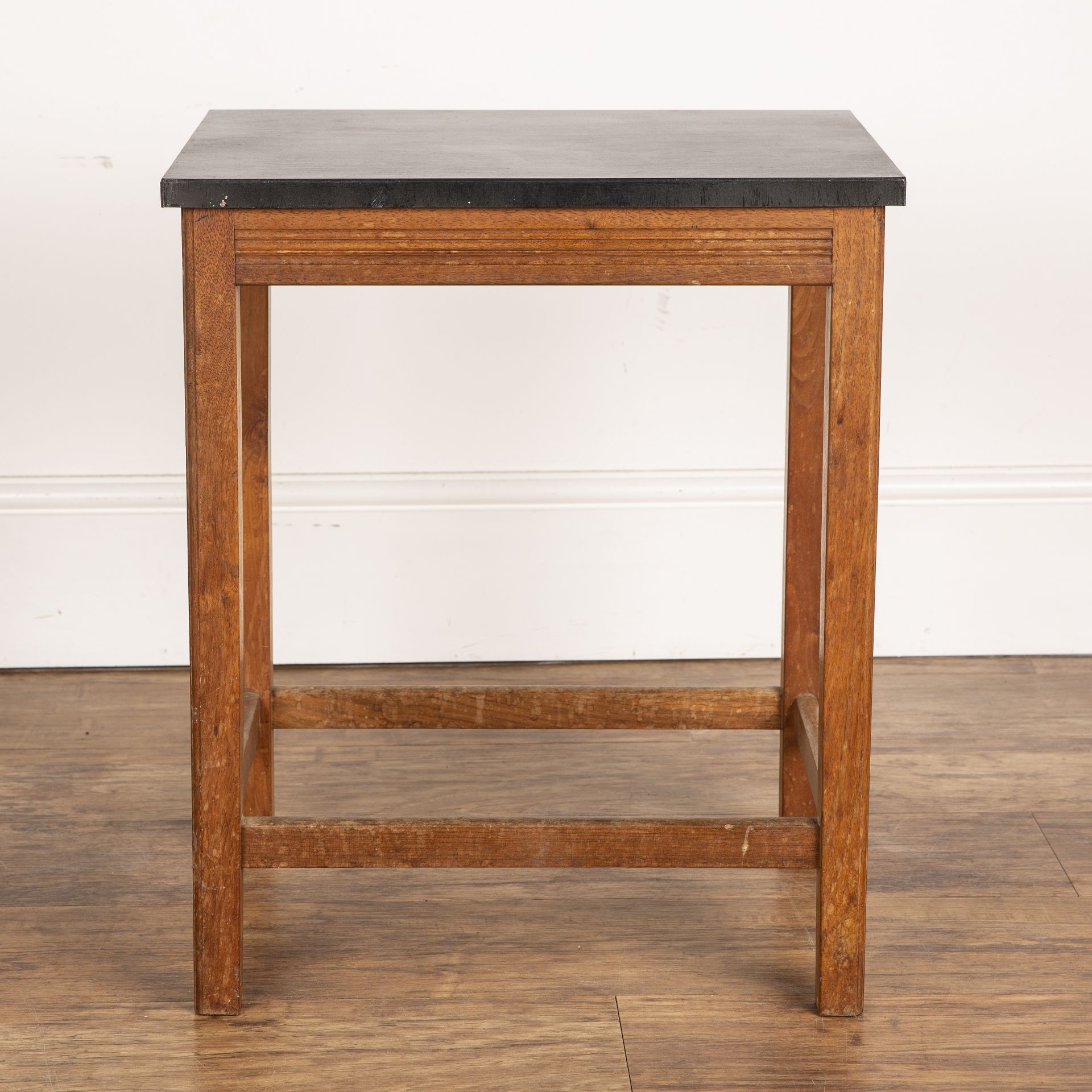 Gordon Russell (1892-1980) of Broadway oak framed table with black rectangular top, with copper - Image 4 of 6