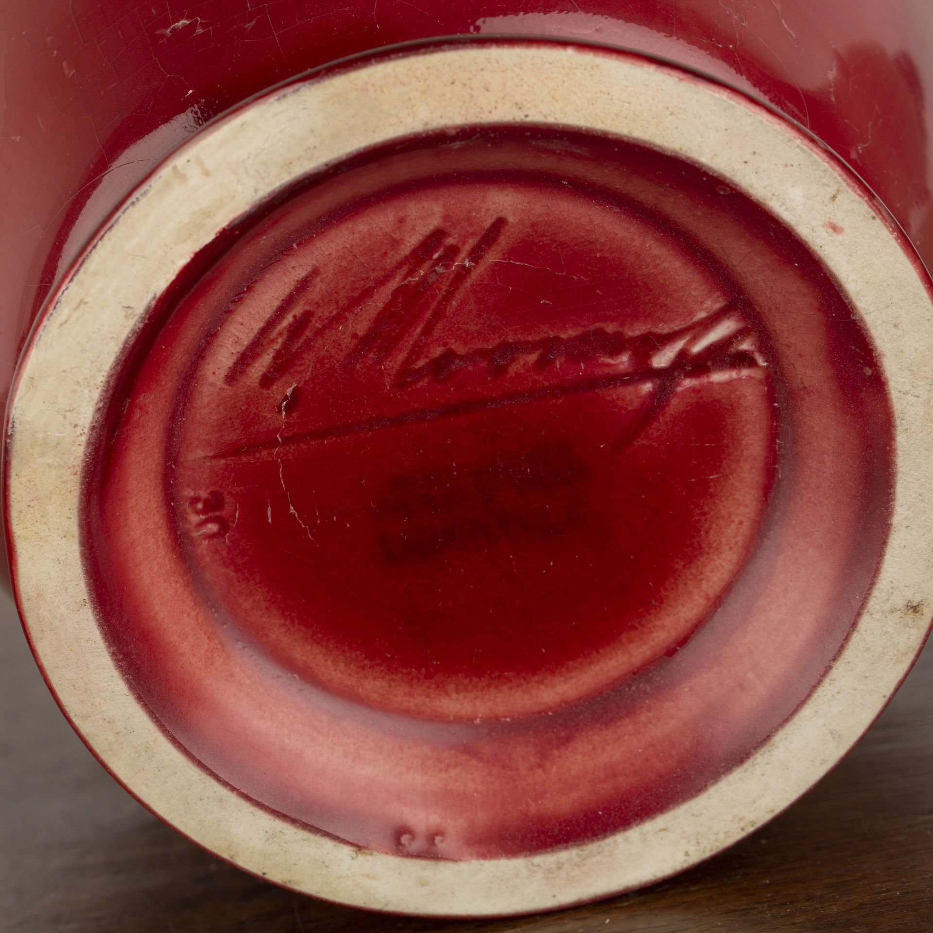 William Moorcroft (1872-1945) for Liberty and Co 'Flamminian ware' in red colourway, with foliate - Image 3 of 5